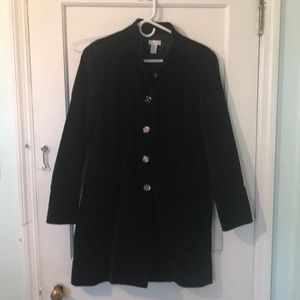 Chico’s long retro blazer or coat blk velvet sz 1